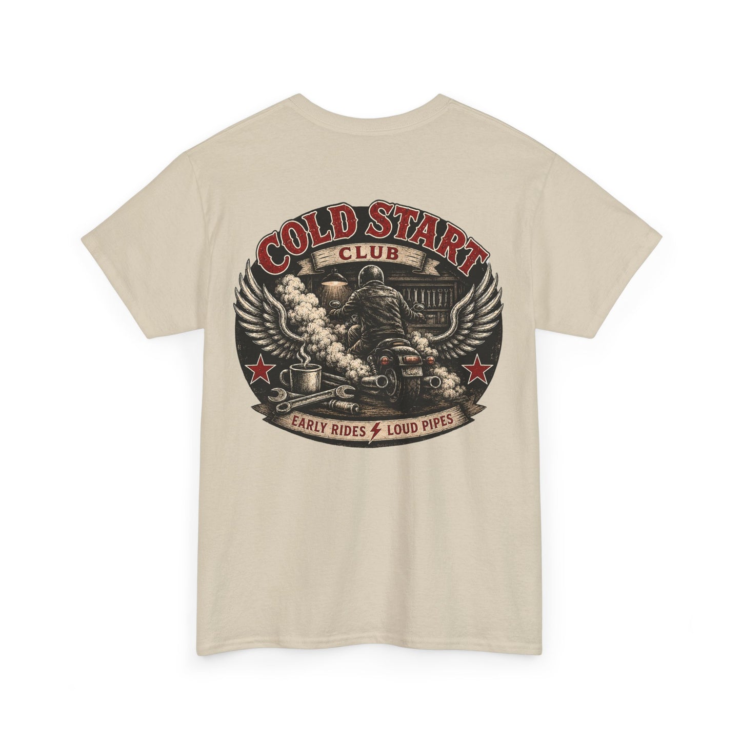 Cold Start Club T-Shirt - Early Rides & Loud Pipes Biker Shirt | Dead Mile Supply