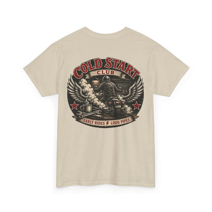 Cold Start Club T-Shirt - Early Rides & Loud Pipes Biker Shirt | Dead Mile Supply