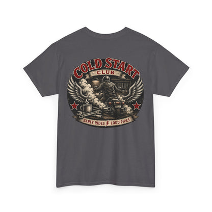 Cold Start Club T-Shirt - Early Rides & Loud Pipes Biker Shirt | Dead Mile Supply
